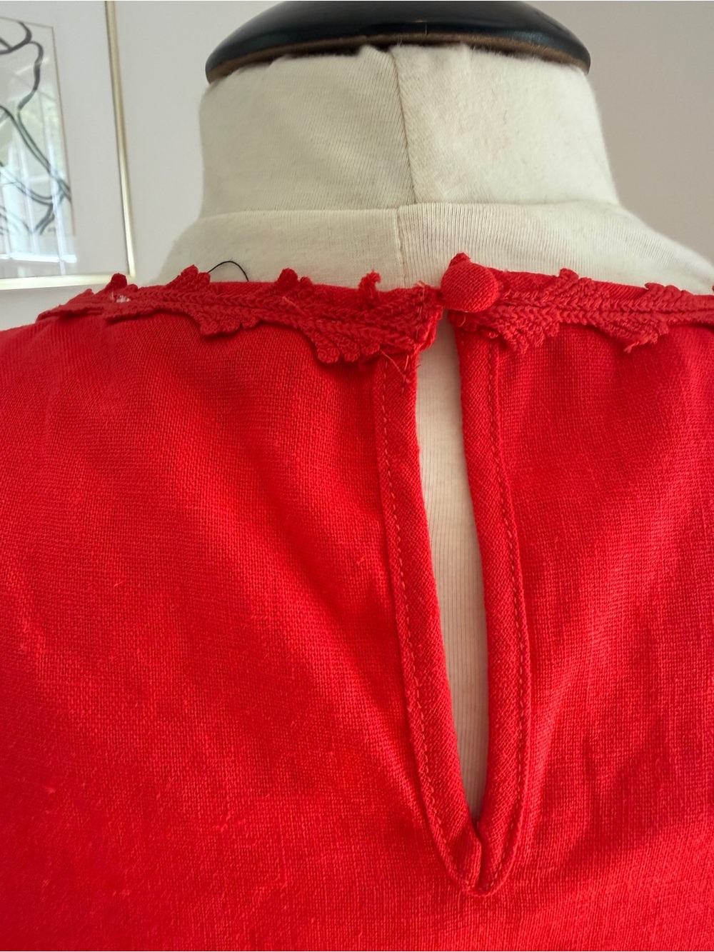 Caroline Constas Red Embroidered Sleeveless Tank - Picture 7 of 8